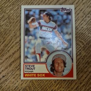 Topps White Sox Baseball Card with Red Accents